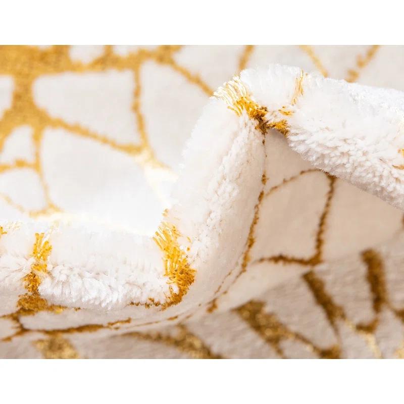 Marilyn Monroe Glitzy Geometric Ivory/Gold Area Rug & Reviews | Wayfair