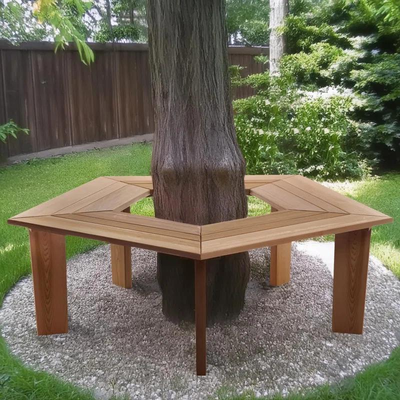 Union Rustic Ardoin 5-Sided Tree Bench