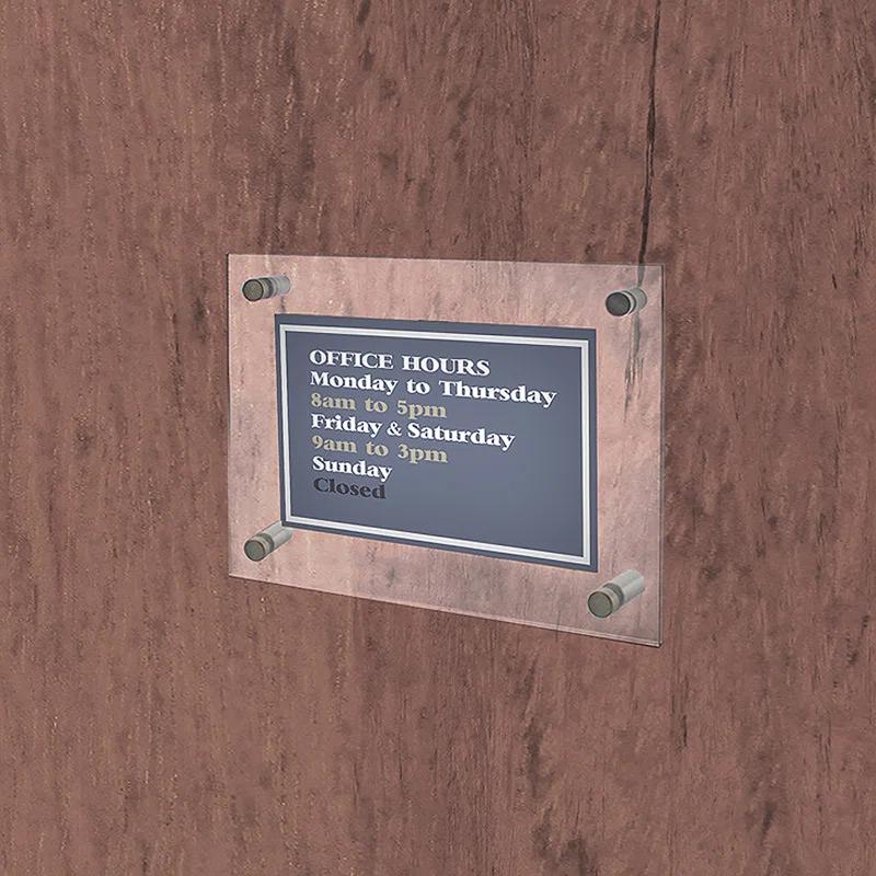 Azar Displays Floating Acrylic Wall Frame with Silver Stand Off Caps: 8.5" x 14" Graphic Size, Overall Frame Size: 12.5" x 18"