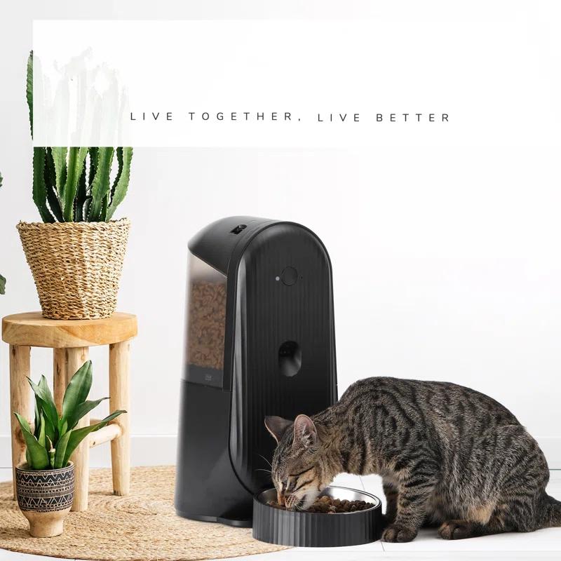 Automatic Cat Feeder, 2 In 1 Automatic Pet Feeders With Camera And Audio, Support DIY Meals And Timed Control Wifi Cat Food Dispenser, Suit For Cat And Dog