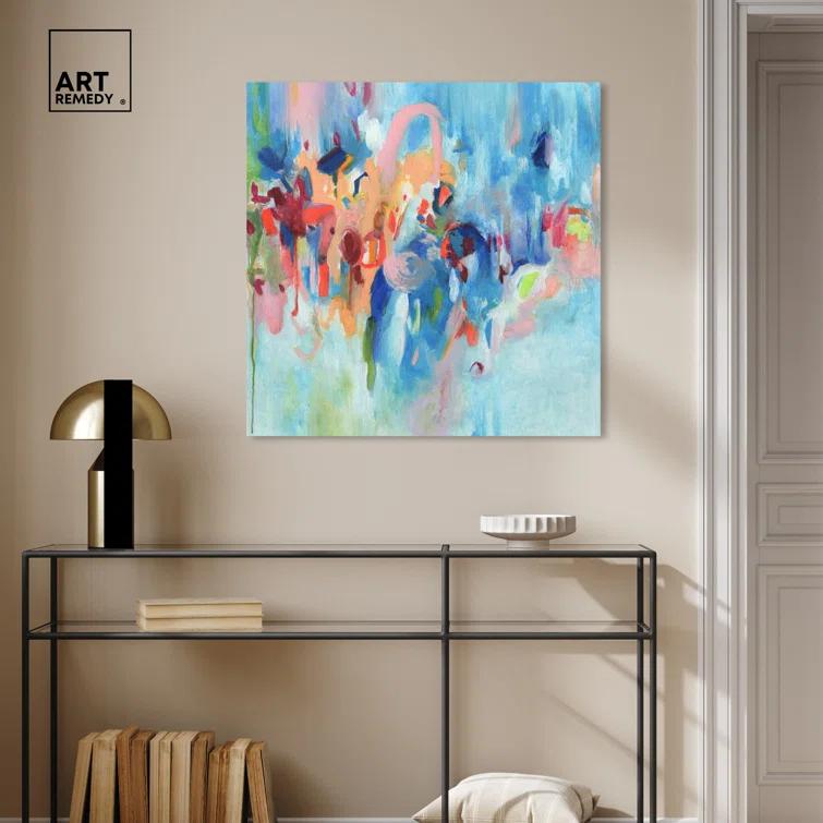 Art Remedy Art Remedy New Sky Framed Blue Abstract 1 Piece Canvas Wall Art 57079