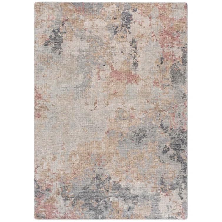 Safavieh Abstract Hand Knotted Wool/Cotton Abstract Rug in Gray/Ivory | Wayfair