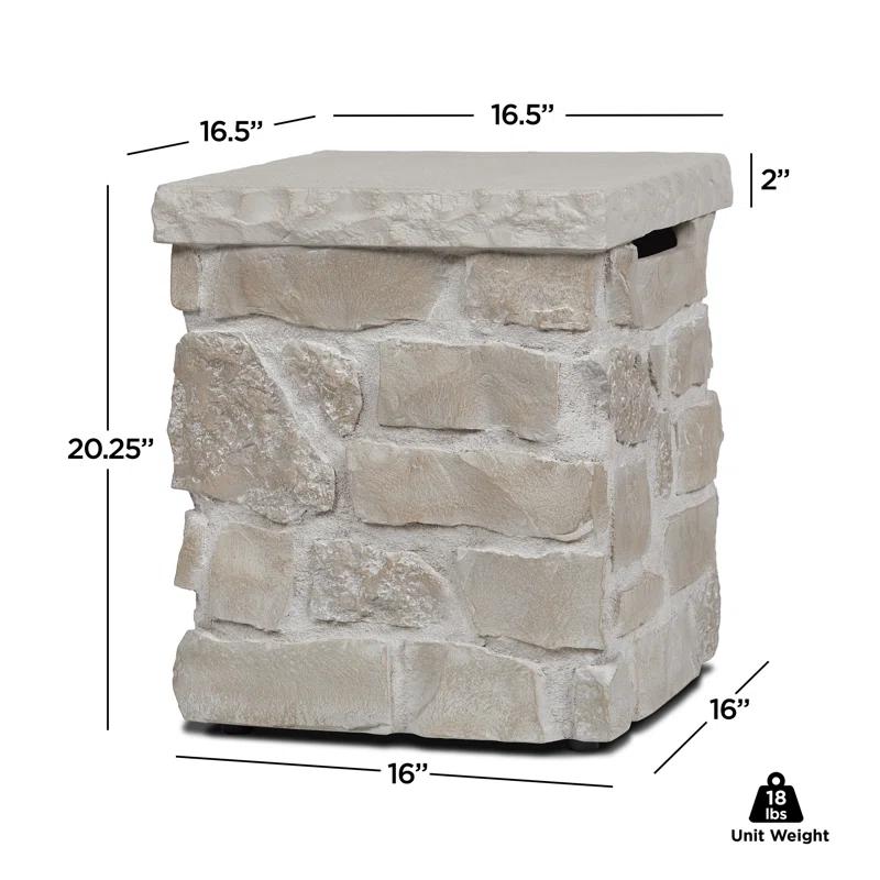 Real Flame Scottsdale Stone Propane Tank Cover And Side Table In Beige By Real Flame