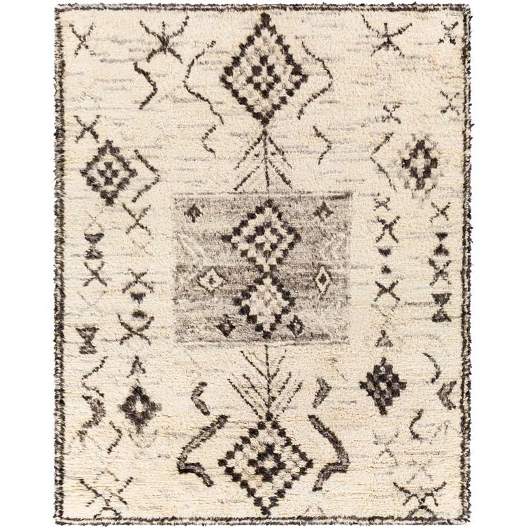 Clive Southwestern Hand-Knotted Wool Cream/Gray/Black Area Rug
