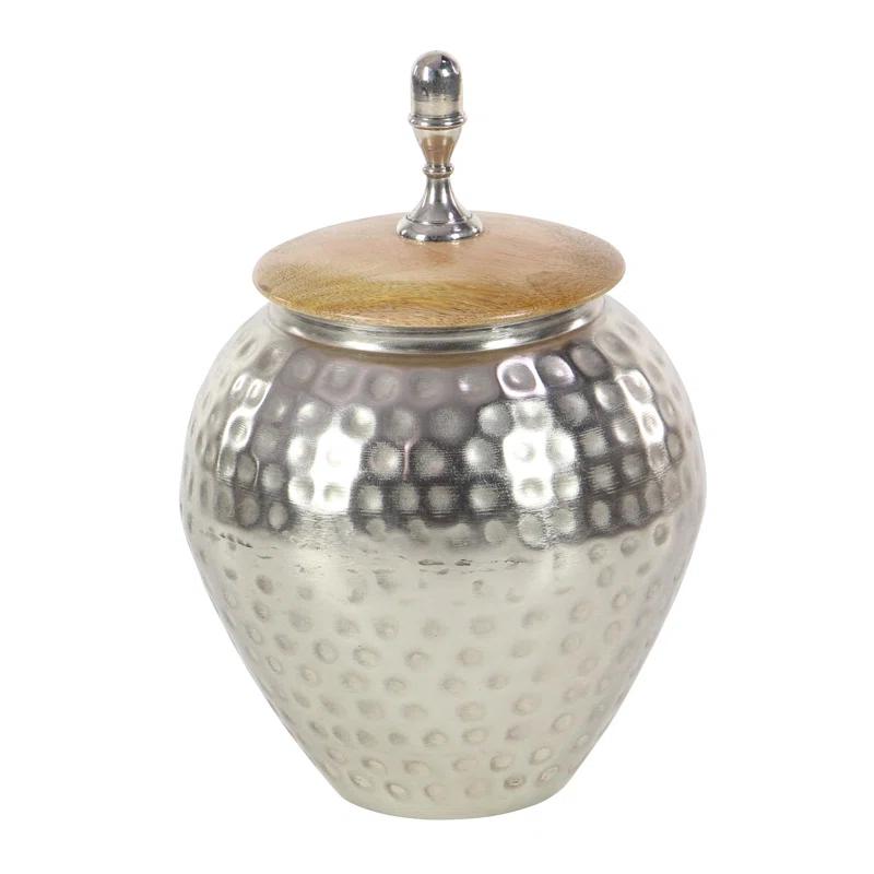 Trent Austin Design® Montevallo Silver Metal Hammered Living Room Decorative Jars
