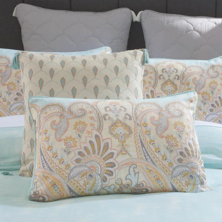 Color Sense Traditional Utility Percale Weave Reversible Comforter Set - Puri