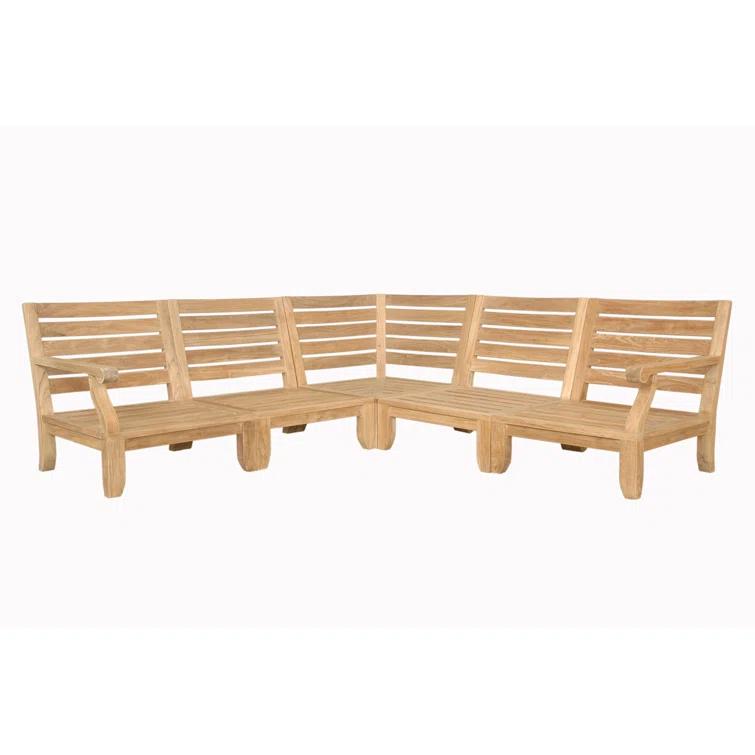 Riviera Natural Teak 5-Person Outdoor Sectional Sofa