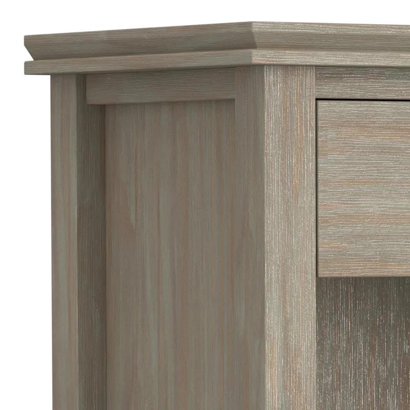 Simpli Home Artisan 24"W Solid Wood Nightstand with Drawer and Shelves