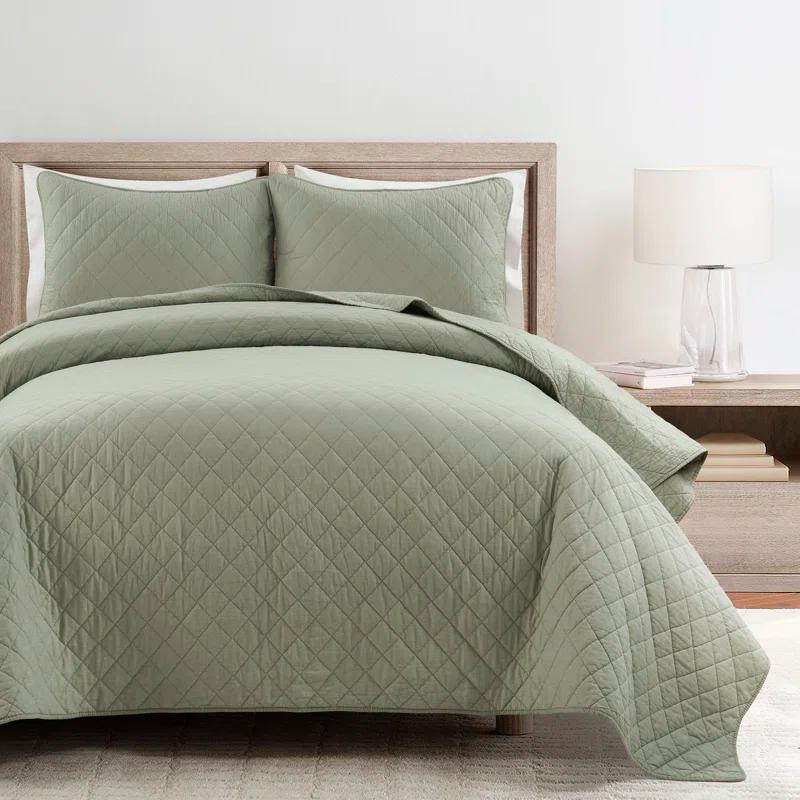 Lush Decor Ava Diamond Standard Cotton Modern & Contemporary Quilt Set