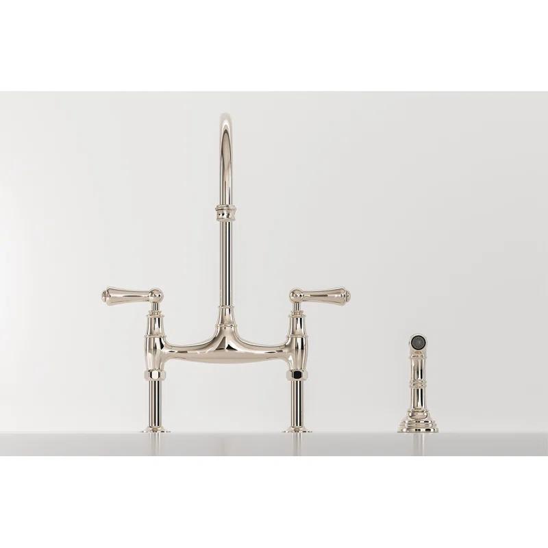 Perrin & Rowe U.4719L-APC-2 Georgian Era Bridge Kitchen Faucet With Side Spray