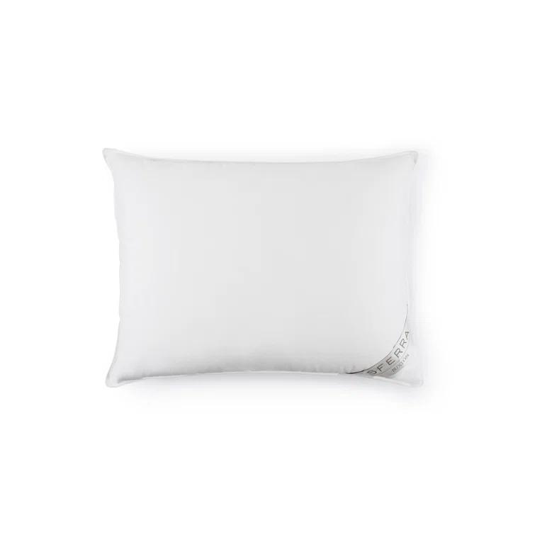 European White Goose Down Pillow with Cotton Ticking