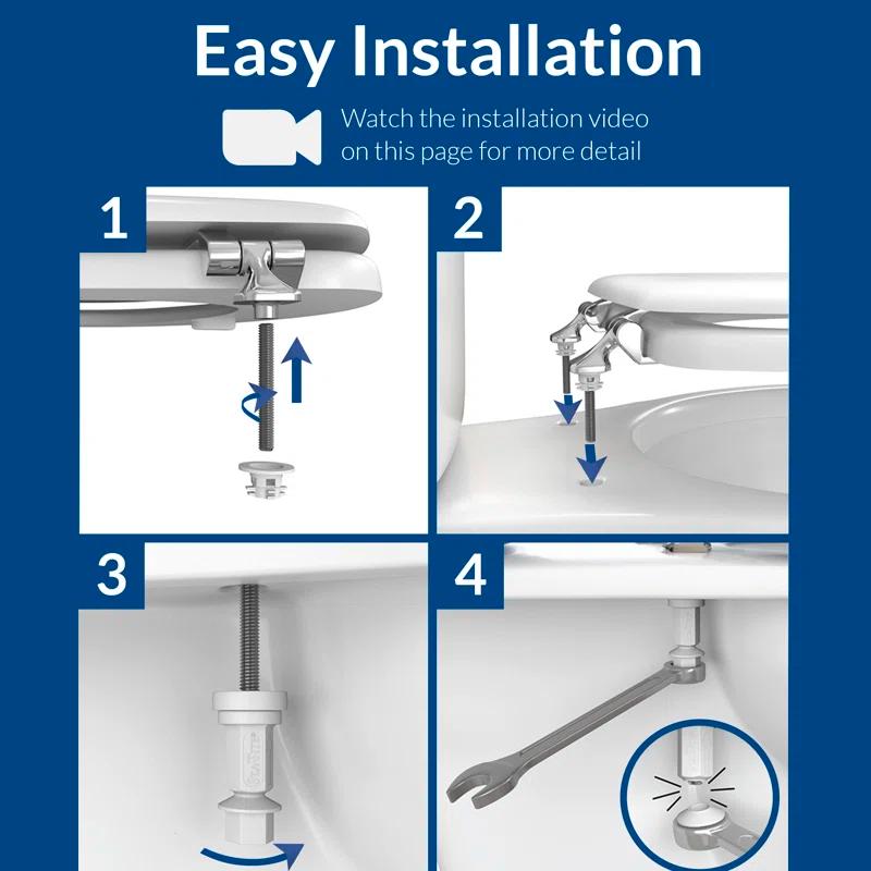 Mayfair by Bemis 7M844BN 000 Mayfair 44CP Featuring STAY-TITE Seat Fastening System & Hinges, ROUND, White