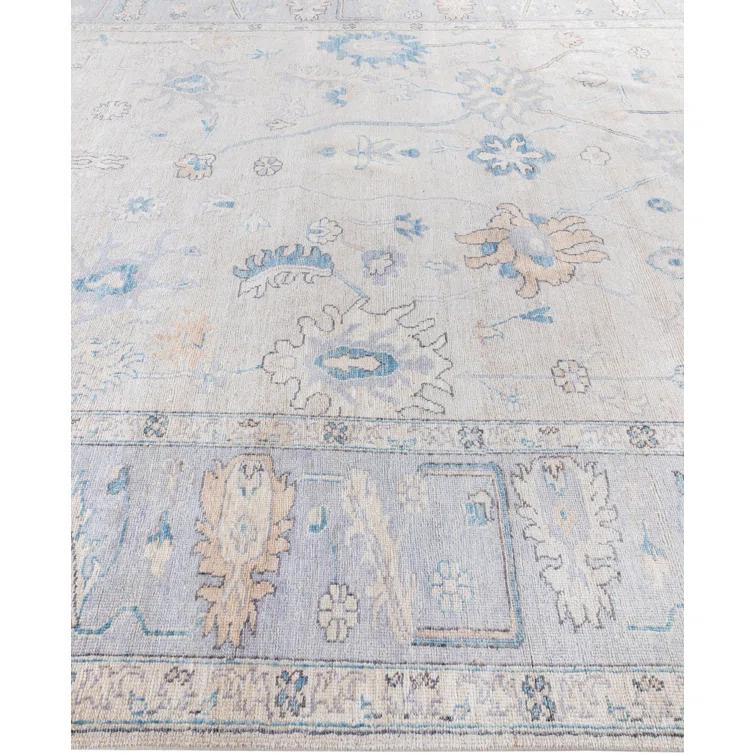 Solo Rugs One-of-a-Kind Rectangle 9'10" X 13'5" Wool Area Rug Ivory/Blue/Gray/Yellow