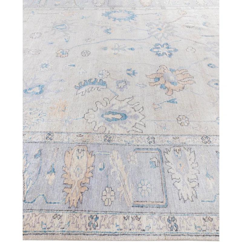 Solo Rugs One-of-a-Kind Rectangle 9'10" X 13'5" Wool Area Rug Ivory/Blue/Gray/Yellow