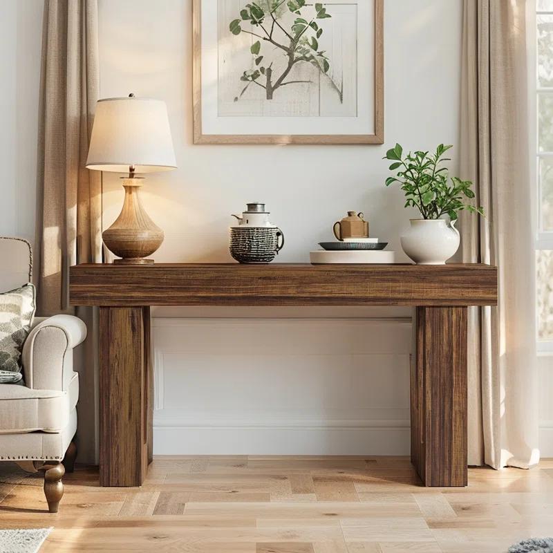 Millwood Pines 63 Inch Long Console Table Farmhouse Sofa Table