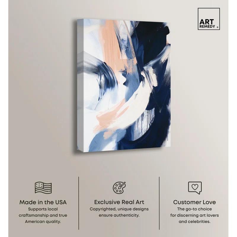 Art Remedy Windswept Blue I Canvas Blue Abstract Art by Art Remedy