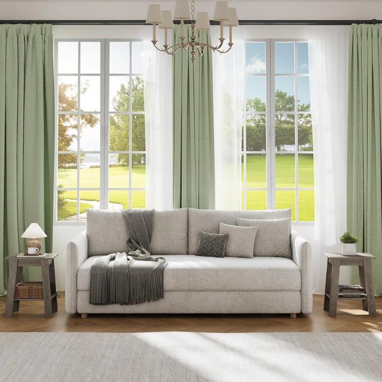 Gracie Oaks End Table, Small Side Table, Nightstand With 2-Tier Storage Shelf, Wood Bedside Table, Narrow Side Table Living Room, Side Table For Small Spaces, Bedroom, Entryway, Farmhouse, Grey