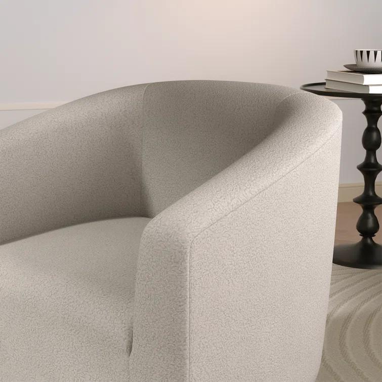 Latitude Run® Hasting Upholstered Barrel Shaped Accent Chair Stylish Home Office Sofa Chair with comfy Seat and Backrest Perfect for Living Room Bedroom
