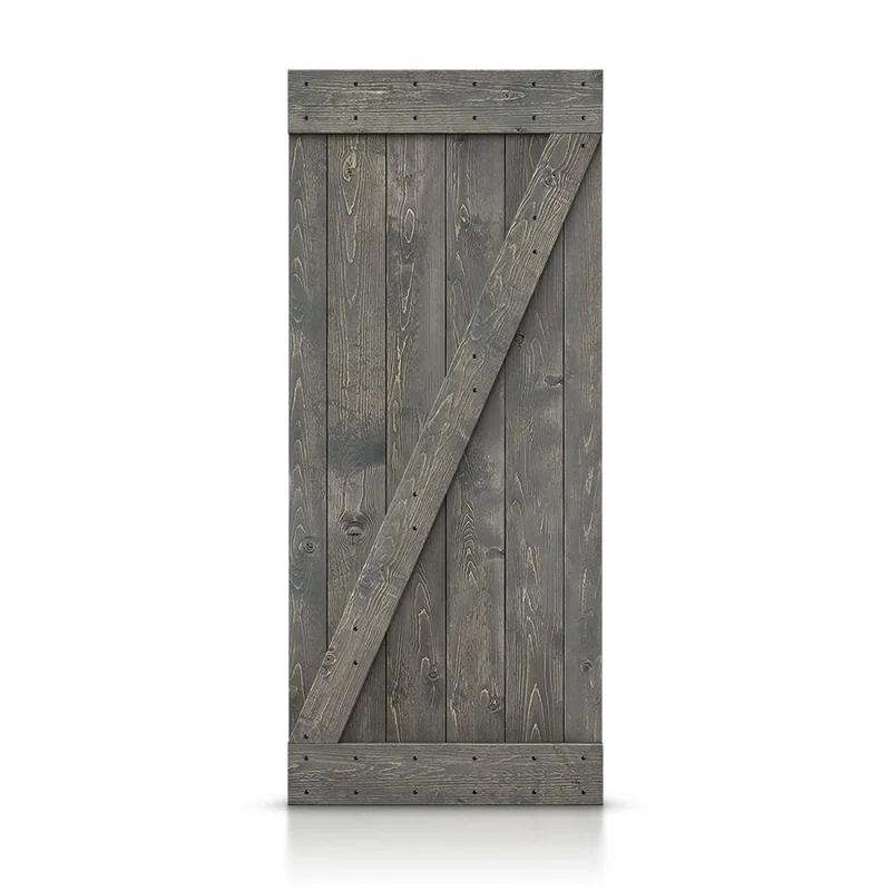 Calhome 84'' Solid Wood Paneled Painted Barn Door