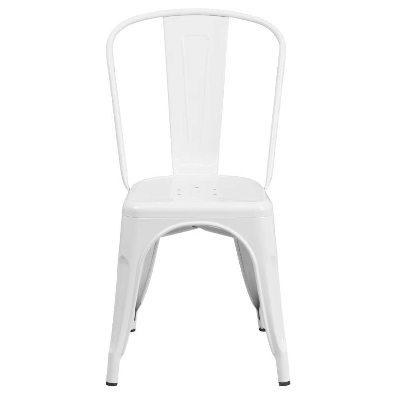 Flash Furniture Hucheson Metal Indoor-Outdoor Stackable Chair - Restaurant Chair - Bistro Chair (Set of 4)
