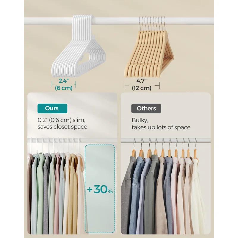 Rebrilliant 50-Pack Slim PP Plastic Hangers | Space-Saving, Non-Slip Design For Shirts And Scarves