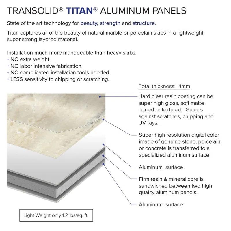 Transolid Titan 36'' W 60'' D 96'' H Glue Up Solid Surface Wall