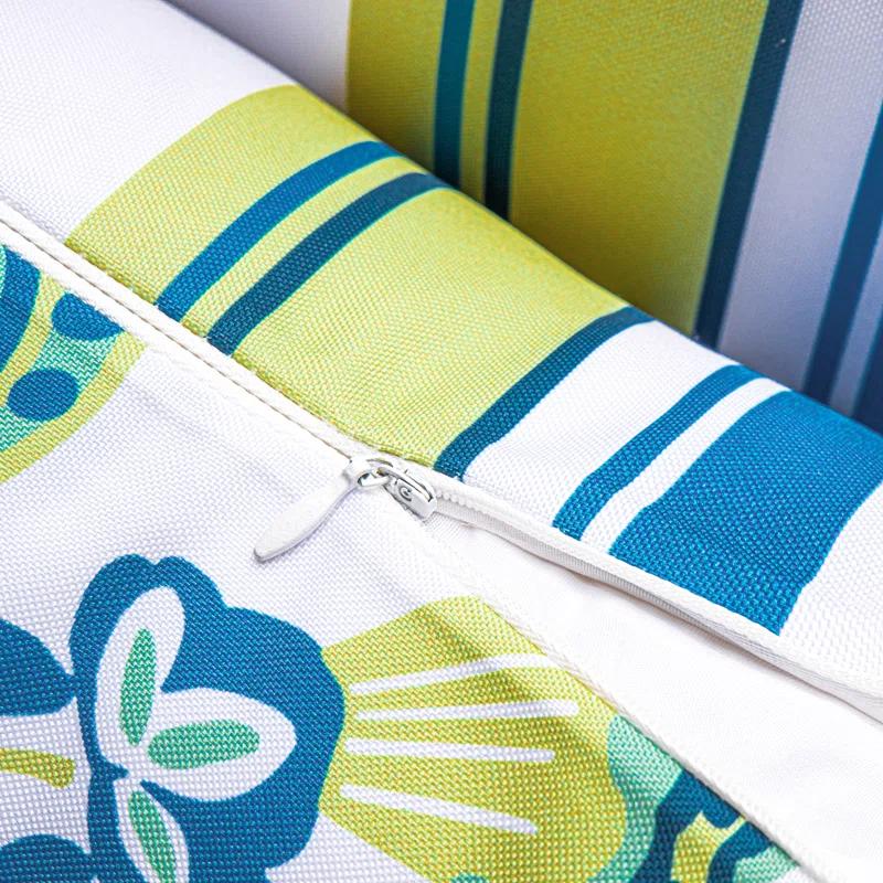 Phantoscope Outdoor Floral Colleciton Indoor/Outdoor Reversible Throw Pillow (Set of 2)
