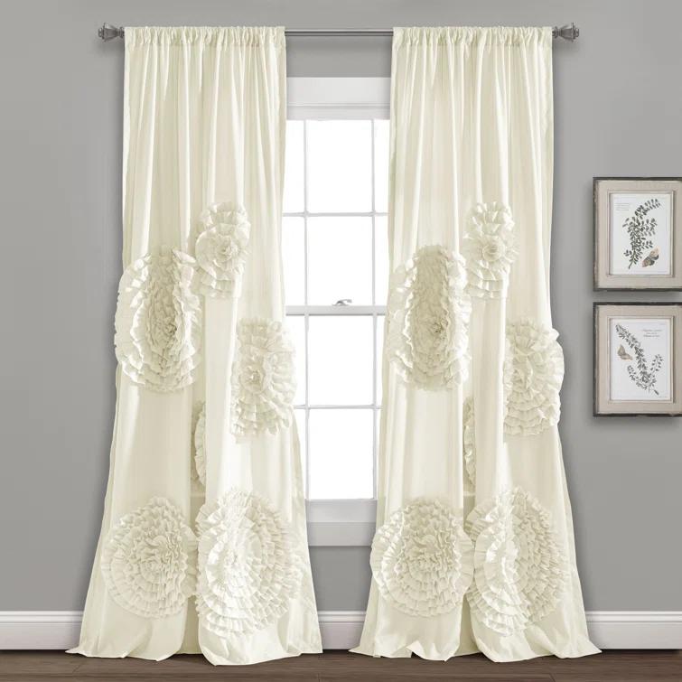 Lush Decor Synthetic Semi Sheer Single Curtain Panel Single Panel