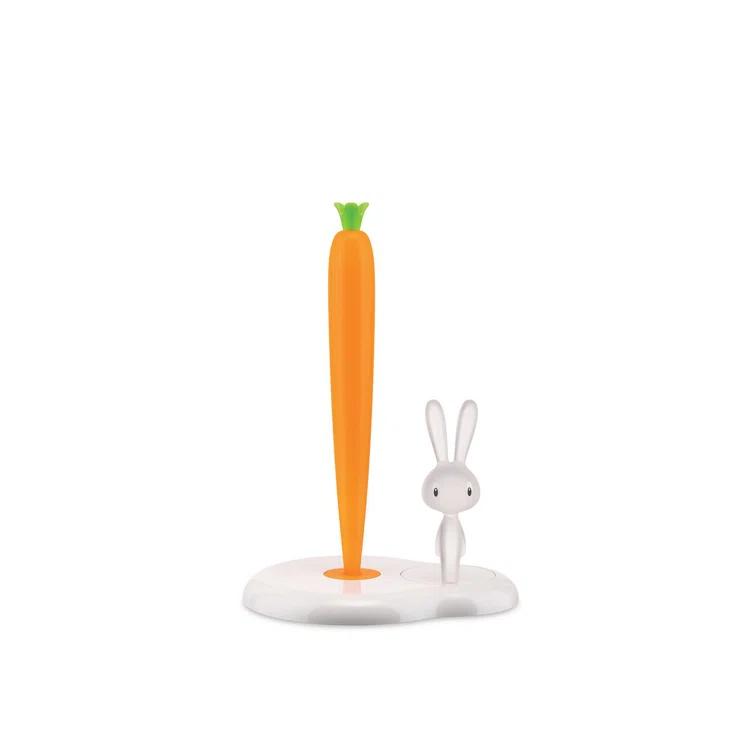 Alessi | Bunny & Carrot ASG42/H R - Design Kitchen Roll Holder, Thermoplastic Resin, White