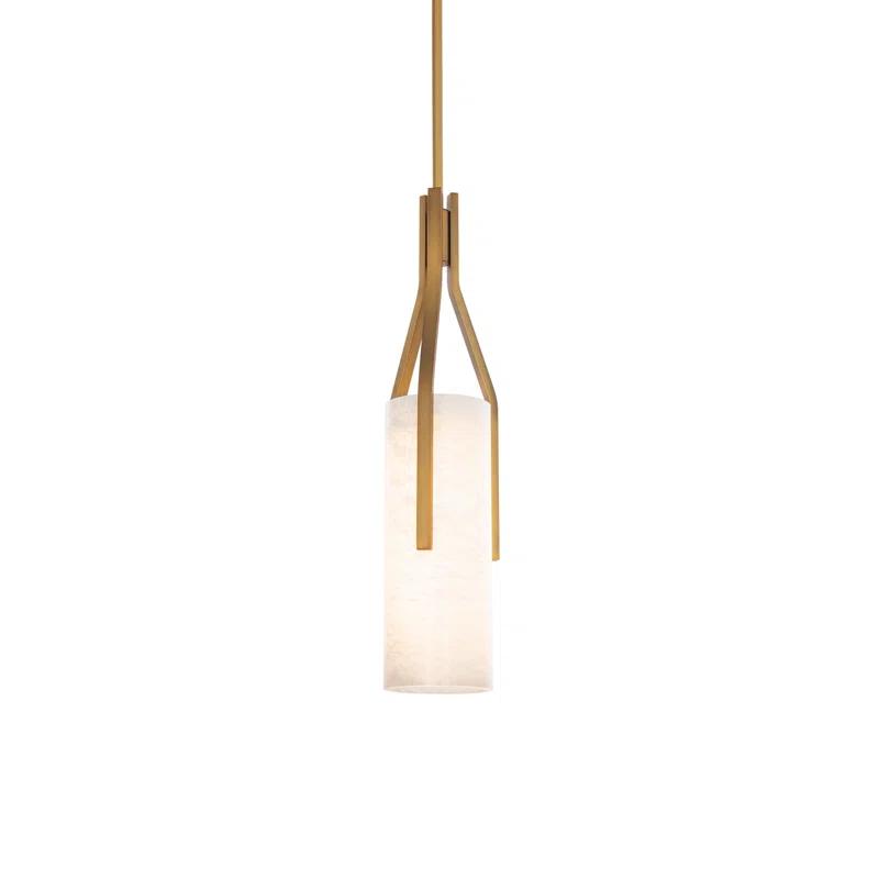 Modern Forms Firenze 1 - Light Dimmable Cylinder LED Pendant With Alabaster Shade