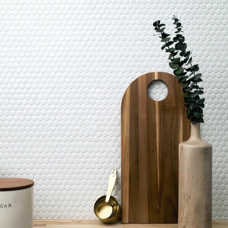 Penny Round 12 in. x 13 in. Porcelain Mosaic Floor and Wall Tile