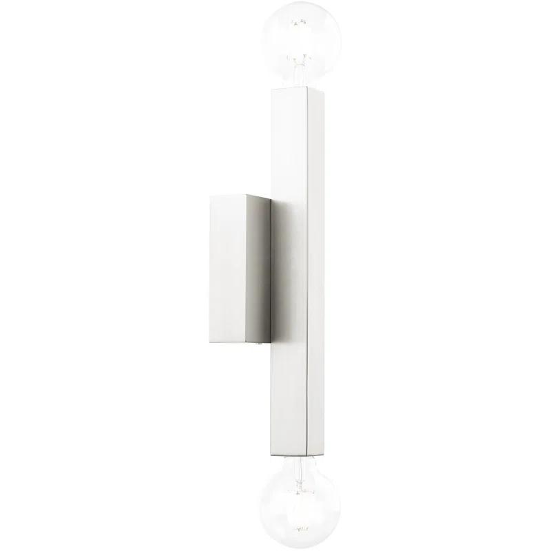 Lighting Lumens 2-Light Brushed Nickel ADA Wall Sconce: with Stainless Steel Base for Modern Lighting