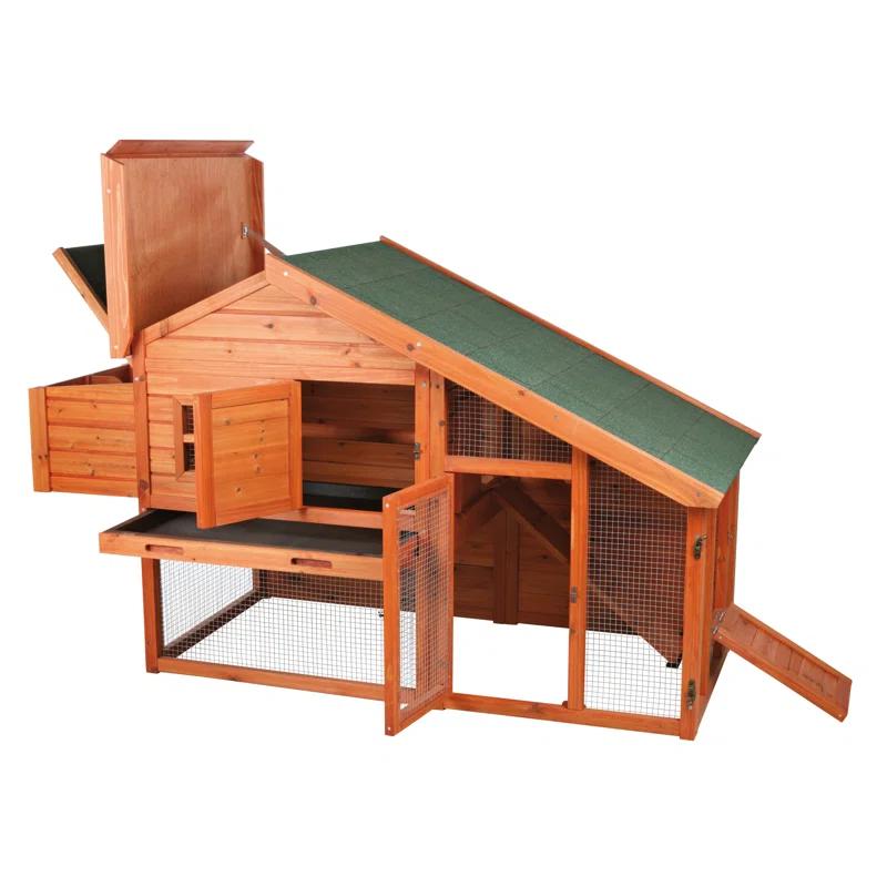 TRIXIE TRIXIE 2-Story Weatherproof Outdoor Chicken Coop, 2 Nesting Boxes, Fits 2 Std Chickens or 4 Bantams