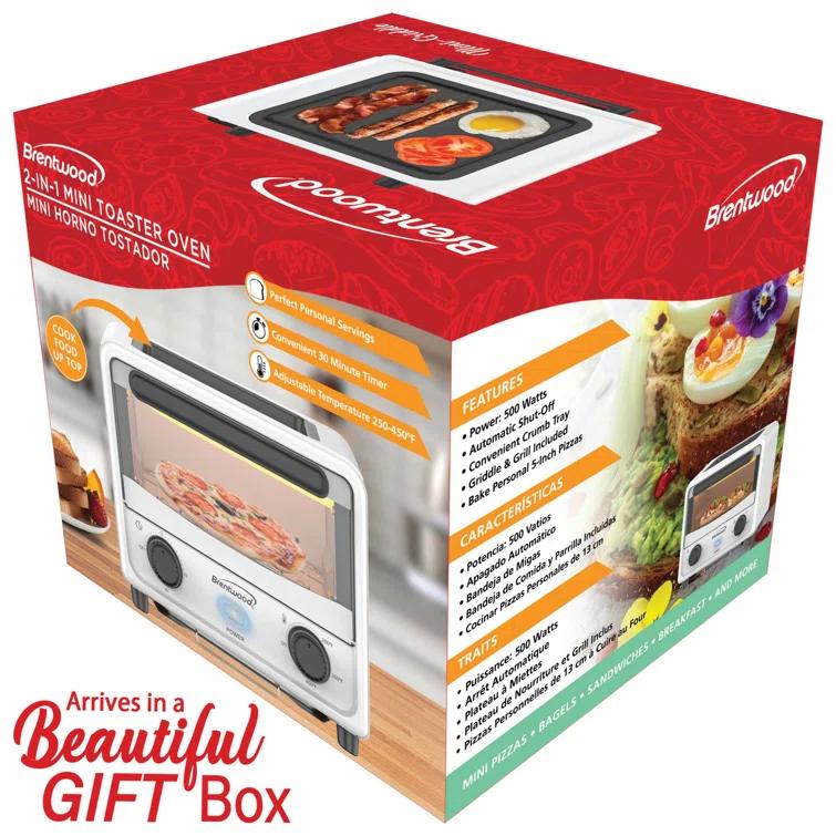 Winston Brands Mini Toaster Oven with Removable Non-Stick Griddle