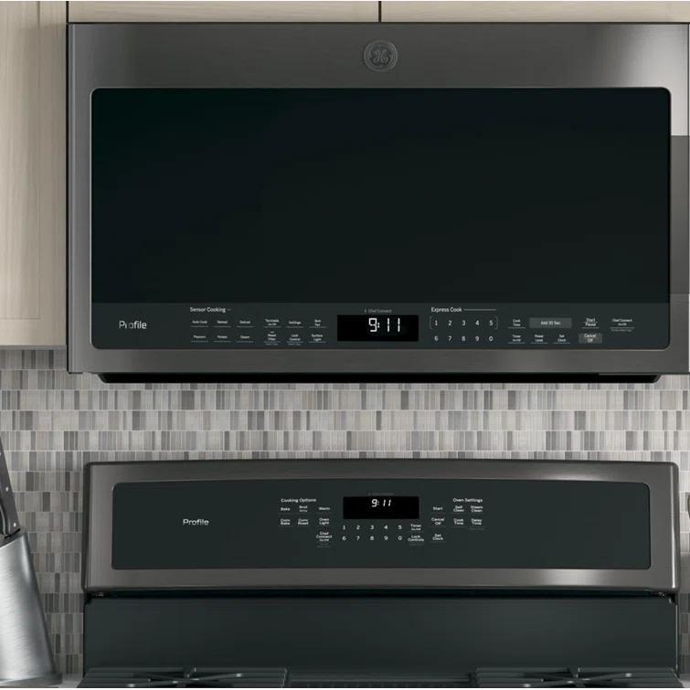 GE Profile™ 30" 2.1 Cu. Ft. Over-the-Range Convertible Microwave with Sensor Cooking PVM9005BLTS