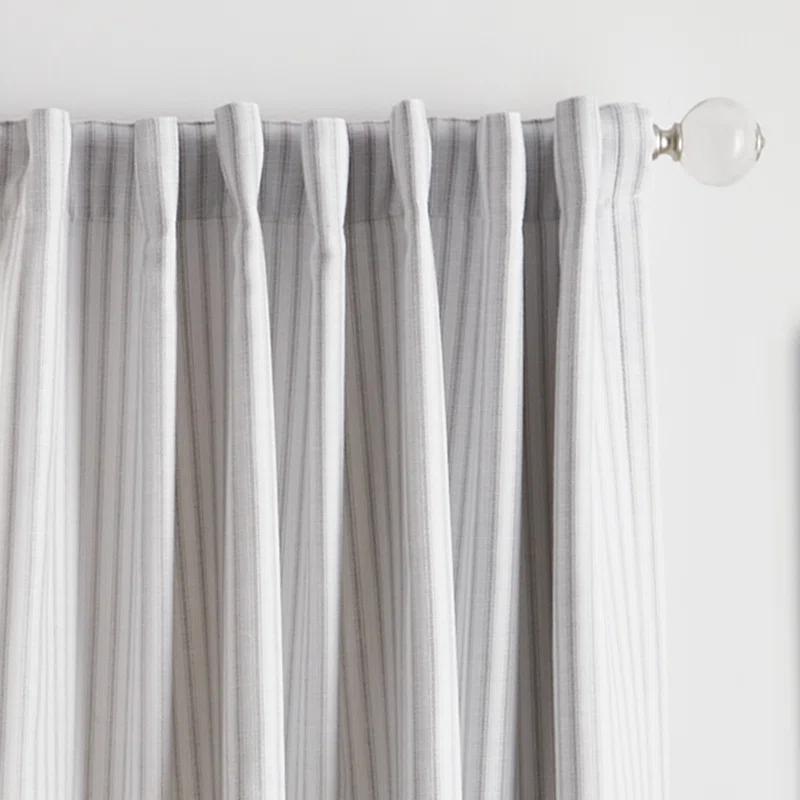 Martha Stewart Ticking Cotton Blend Striped Blackout Rod Pocket Curtain Panels & Reviews | Wayfair