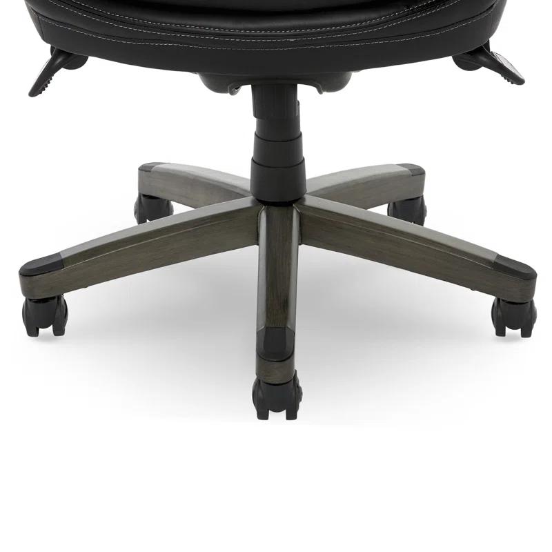 La-Z-Boy La-Z-Boy Harnett Big and Tall Executive Office Chair, Ergonomic High-Back Chair with Solid Wood Arms, ComfortCore with Memory Foam Cushions, Bonded Leather