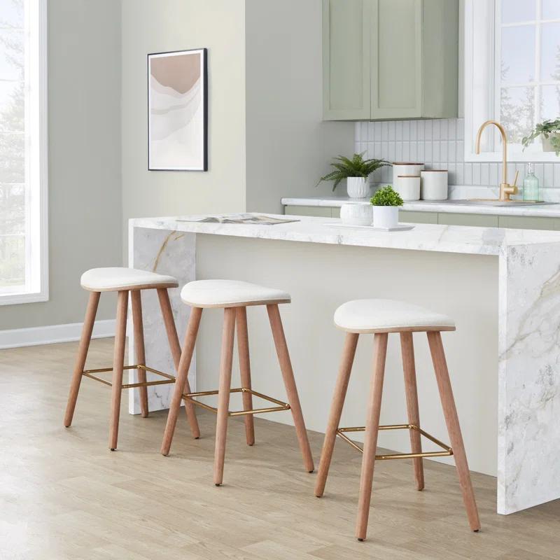 Everly Quinn Upholstered Counter Stool (Set of 2)