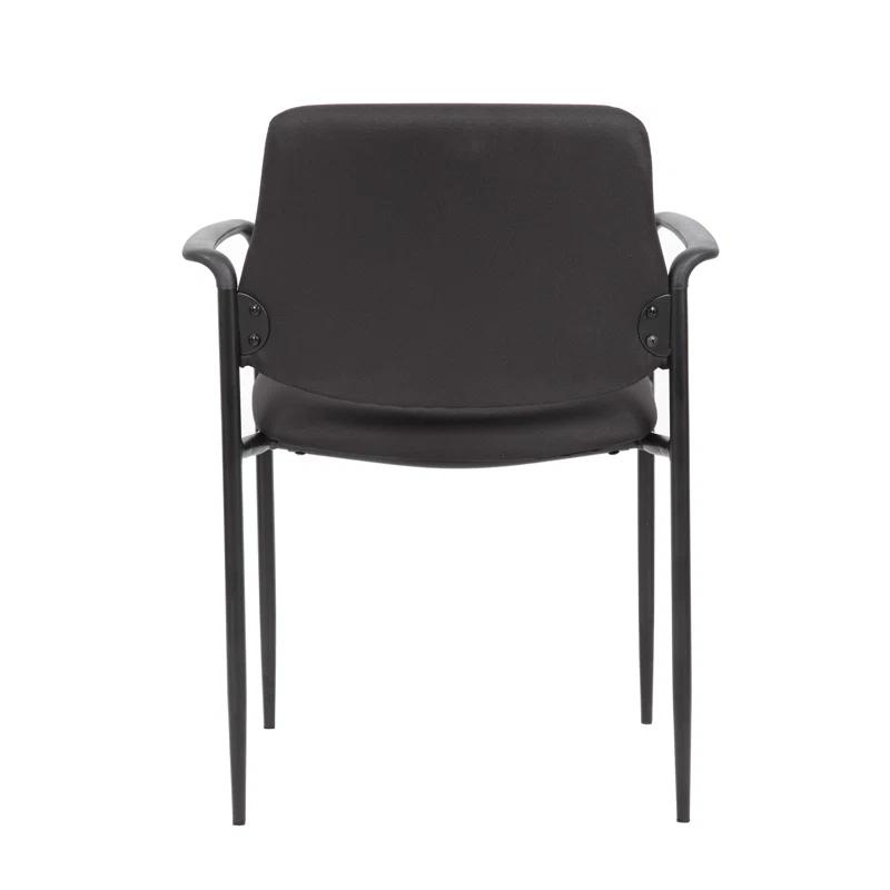 Boss Office Products Stackable Vinyl Seat Reception Chair with Metal Frame