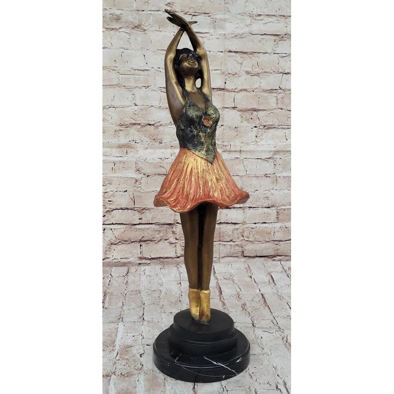 Ballerina Ballet Dancer Bronze Statue Sculpture Figure Figurine Decor 21 Inches X 6 Inches