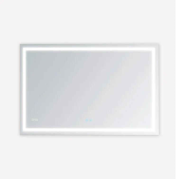 AQUADOM AQUADOM Daytona 40" W x 36" H x 1" D, LED Wall-Mount Mirror for Bathroom with 3 Color Temperature Light, Touch Control, Dimmer and Defogger, Digital Clock