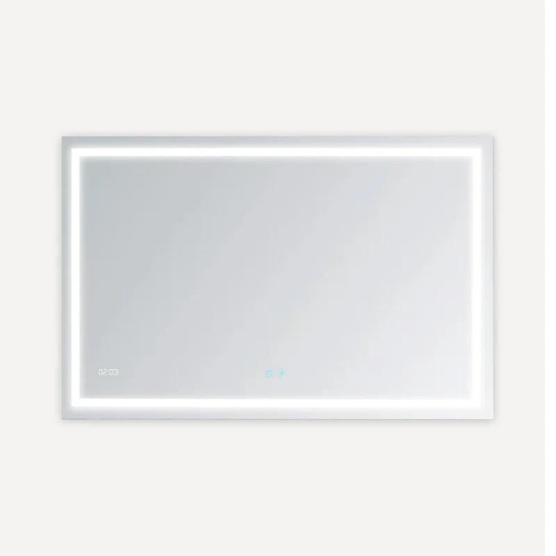 AQUADOM AQUADOM Daytona 40" W x 36" H x 1" D, LED Wall-Mount Mirror for Bathroom with 3 Color Temperature Light, Touch Control, Dimmer and Defogger, Digital Clock