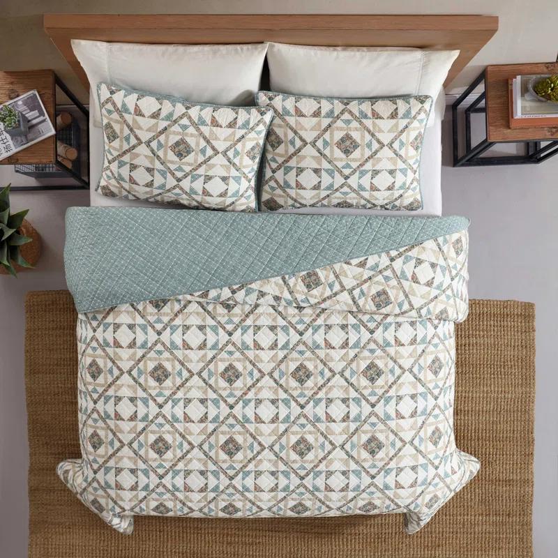 Wrangler Wrangler Annie Blue Cotton Reversible Quilt Set