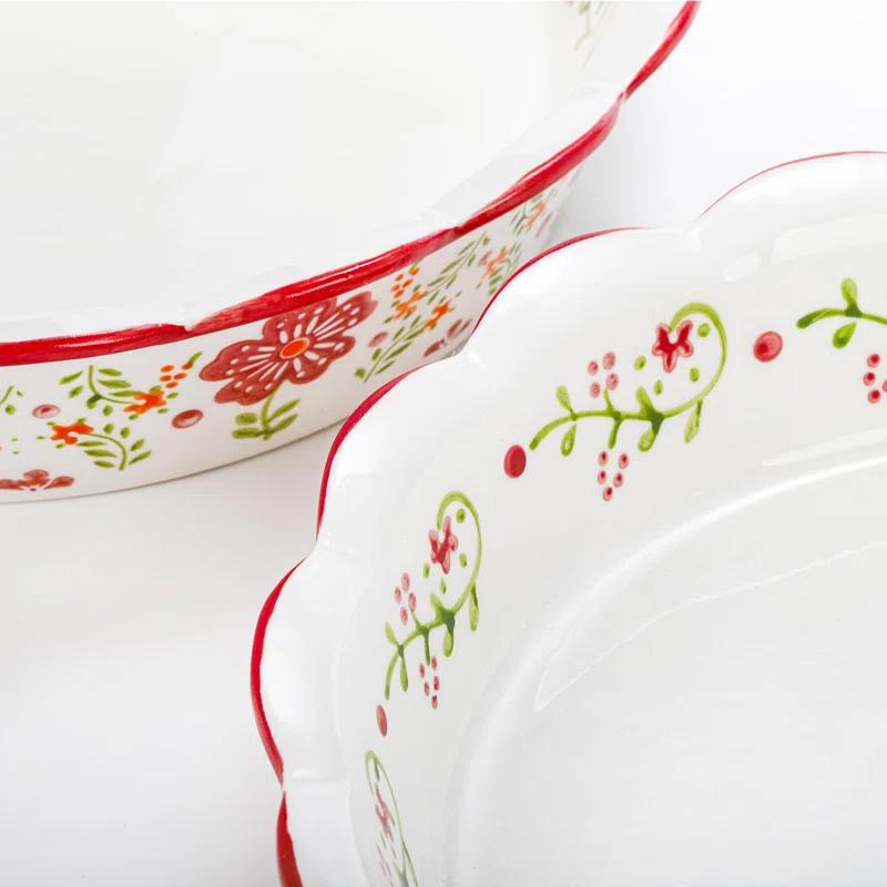 MASTER CRAFT WINDOW AND DOOR 2 Pack Ceramic Pie Plate For Baking With Fluted Rim, 9 Inch Round Pie Dish Colorful Floral Pie Pan Deep Quiche Baking Dish For Dessert, Pies, Quiche, Baking, Dishwasher And Microwave Oven Safe