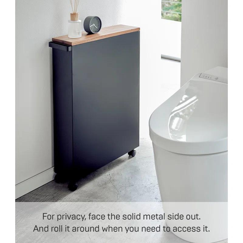 Yamazaki Slim Rolling Bathroom Cart with Handle