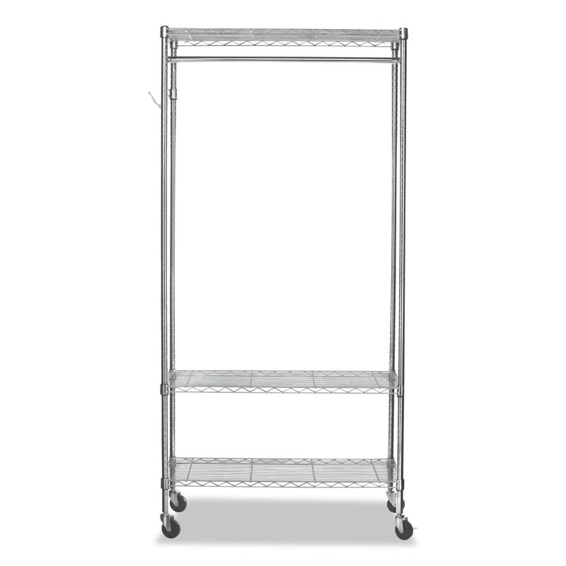 Alera® Wire Shelving Series Metal Rolling Clothing Rack