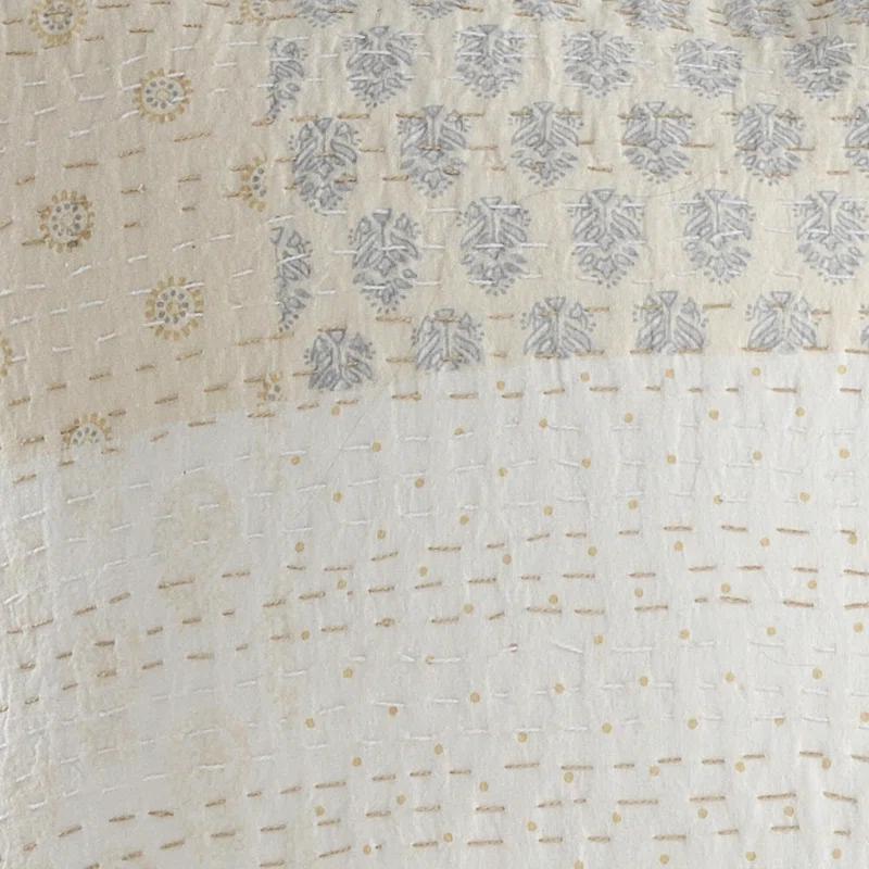 Rajani Home Advika Handmade Kantha Cotton Throw Blanket