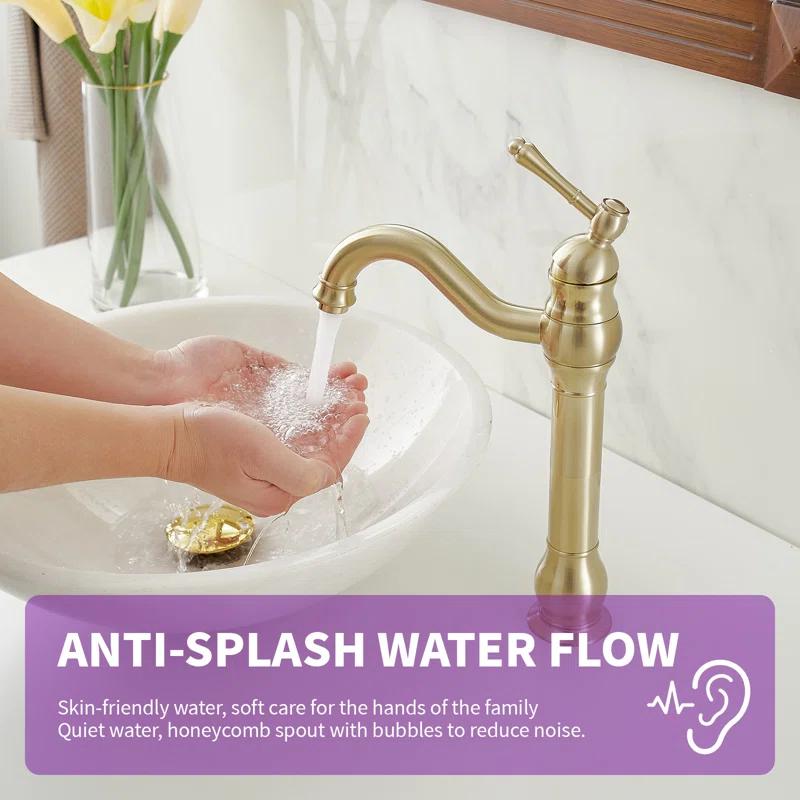 VIBRANTBATH 9310-BG Vessel Sink Faucet Single-handle Bathroom Faucet with Drain Assembly