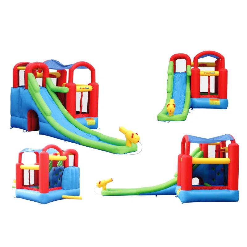 Bounceland Inflatable 8.5' x 17.5' Bounce House Water Slide and Air Blower