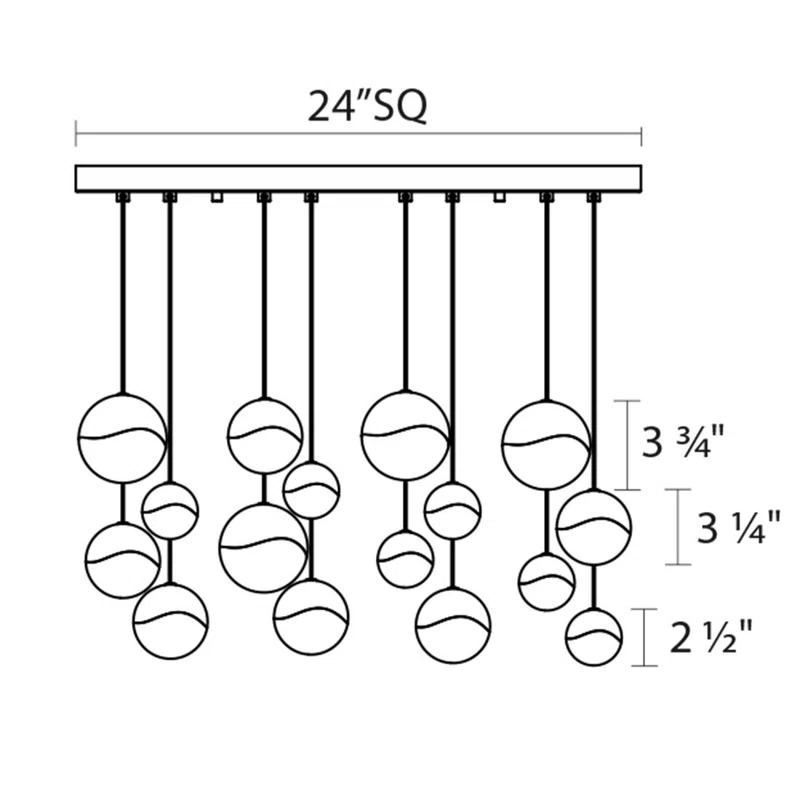 Grapes 16 - Light LED Cluster Pendant